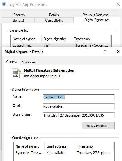 Figure 9: LogiMailApp.exe – Logitech camera software