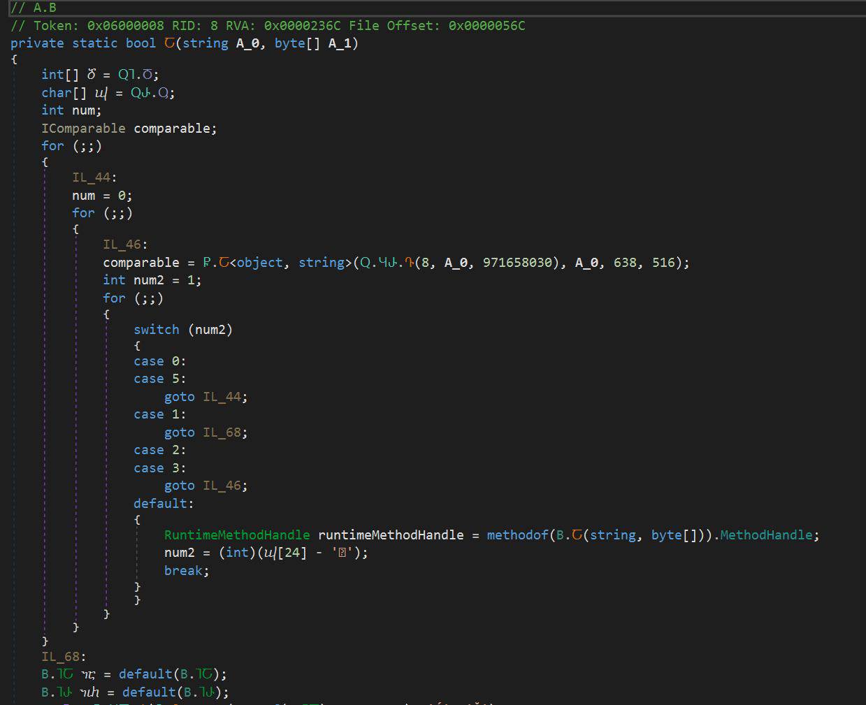 .NET loader code obfuscation