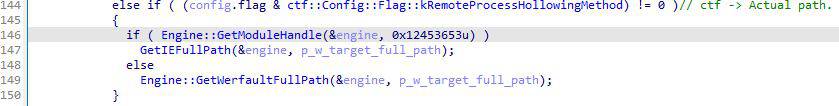 Internet Explorer option for process hollowing
