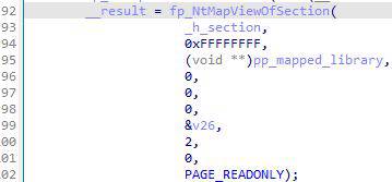 NtMapViewofSection used within mapping function