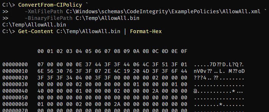 Compiling XML-formatted policies