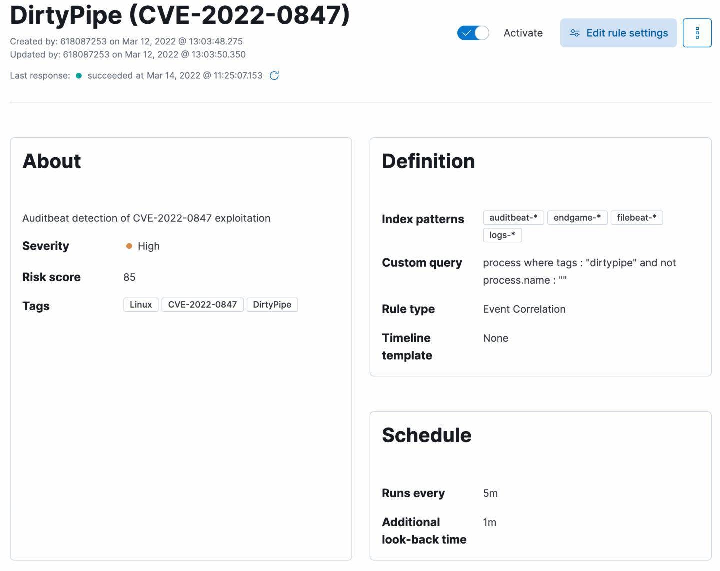 Dirty Pipe Detection Rule