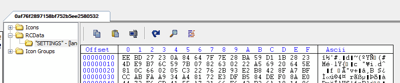 REMCOS config stored in encrypted SETTINGS resource