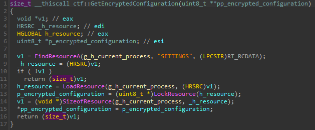 0x41B4A8 REMCOS loads its encrypted configuration from resources