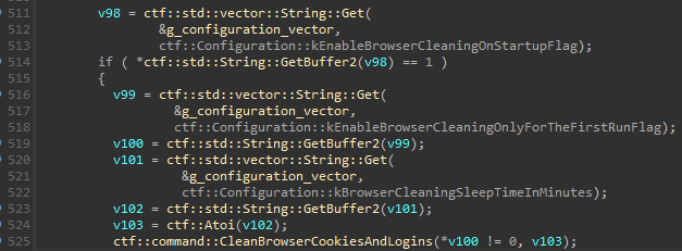 0x40F1CC Calling browser cleaning feature when enabled in the configuration