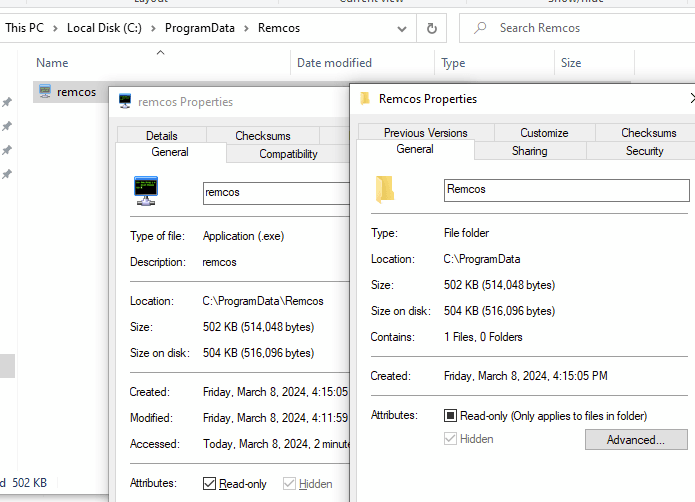 Install files set as read-only and super hidden