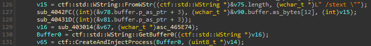 0x412BAA REMCOS injects one of the Nirsoft binary into a freshly created process