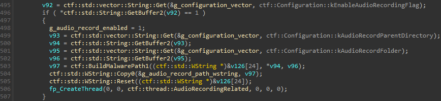 0x40F159 Starting audio recording capability when enabled in configuration