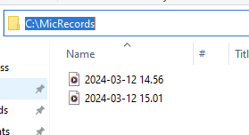 Audio recording folder