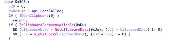 Clipboard grabber inside the hVNC module