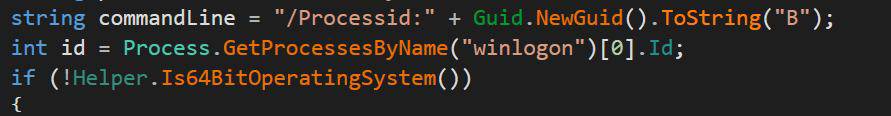 Retrieving the winlogon.exe process ID