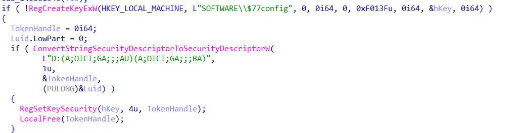 Creating the first configuration registry key