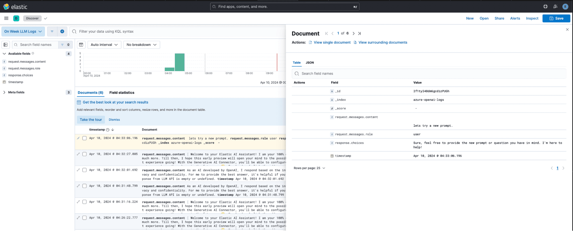 Sample AzureOpenAI LLM Request/Response Data
Langsmith Proxy