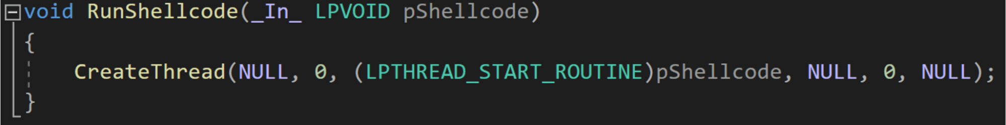 CreateThread == RunShellcode