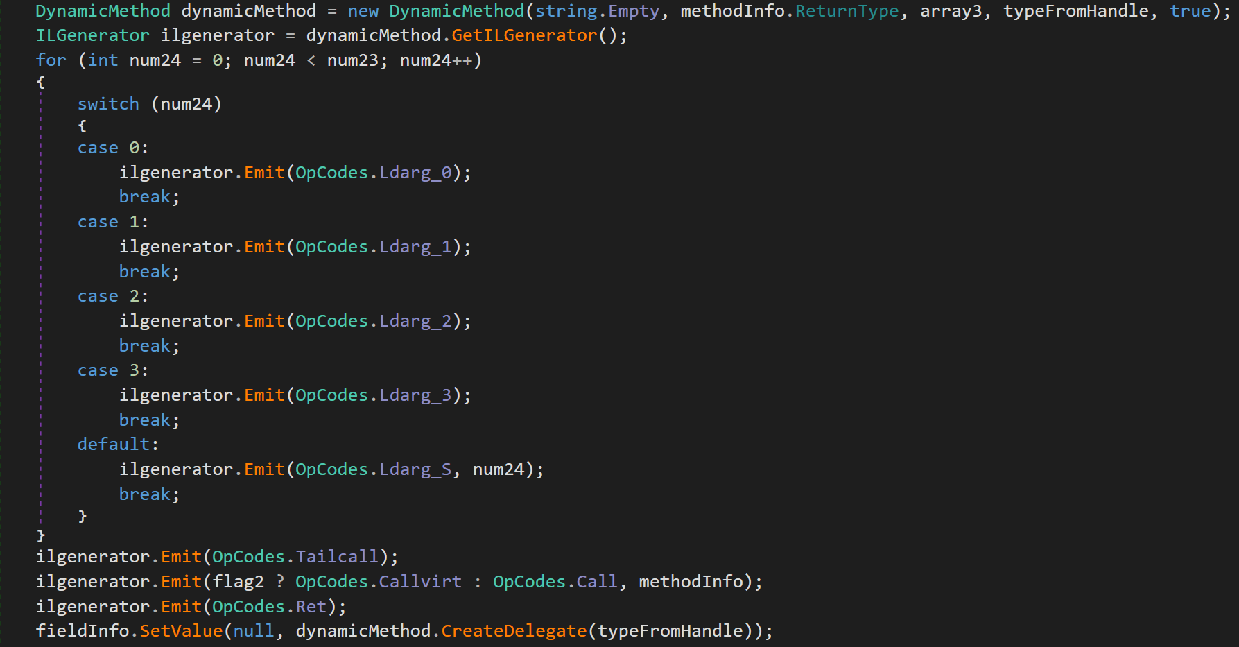 METASTEALER generating delegates dynamic method