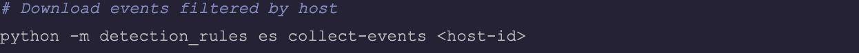 Detection Rules CLI collect-events function