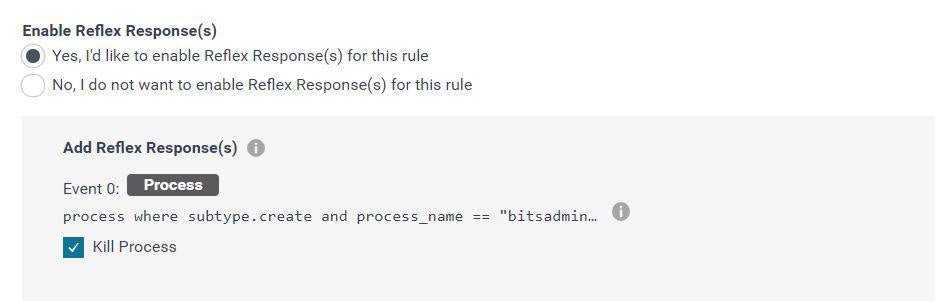 Figure 14 - Reflex Response in Elastic Endpoint Security