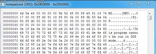 unbacked executable memory sections