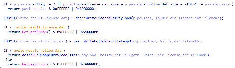 ICEDID writing the second stage loader and payload