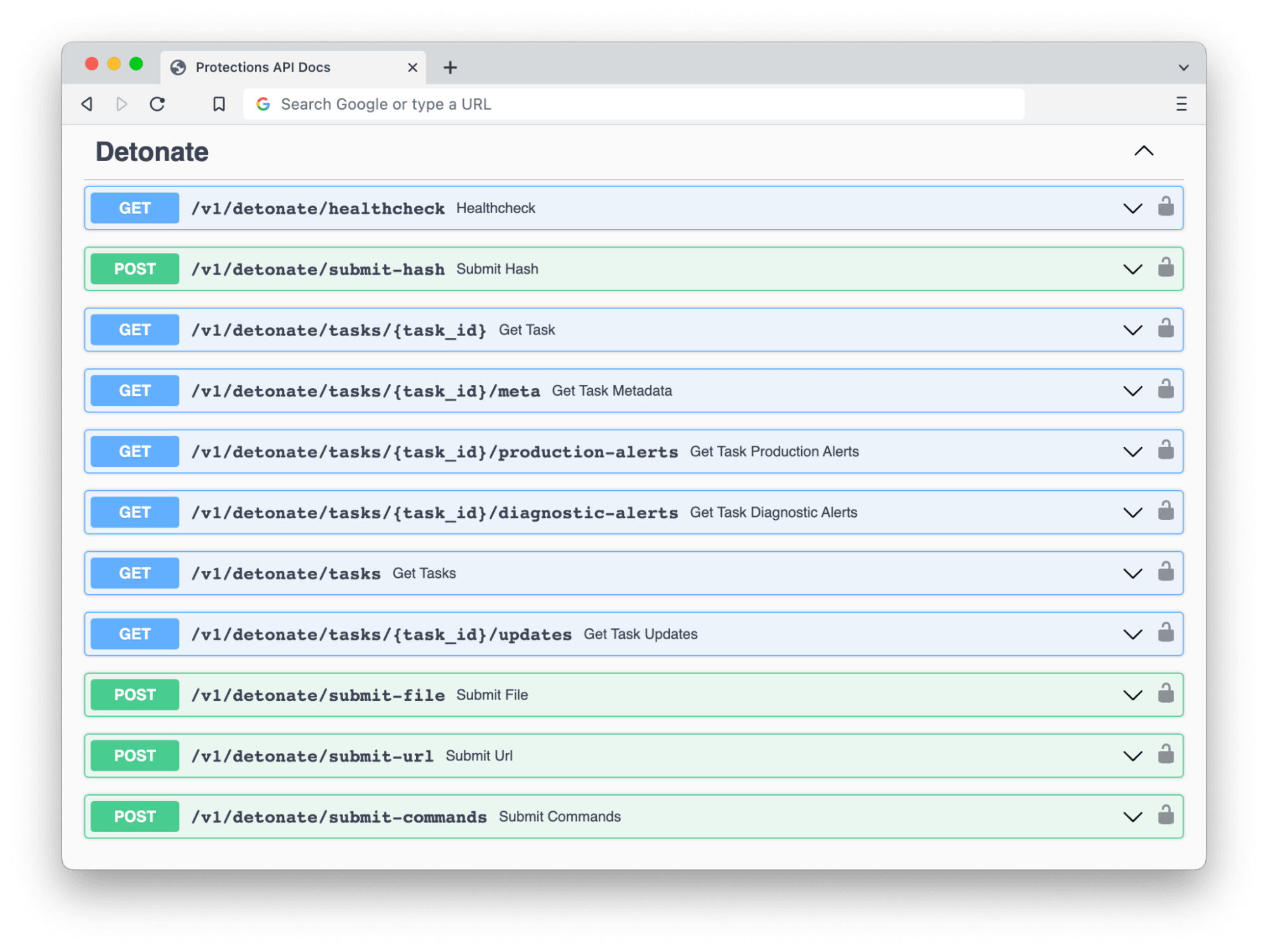 The schema includes varies get methods to see information about the running task.