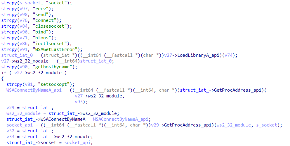 EAGERBEE dynamically constructs its Import Address Table