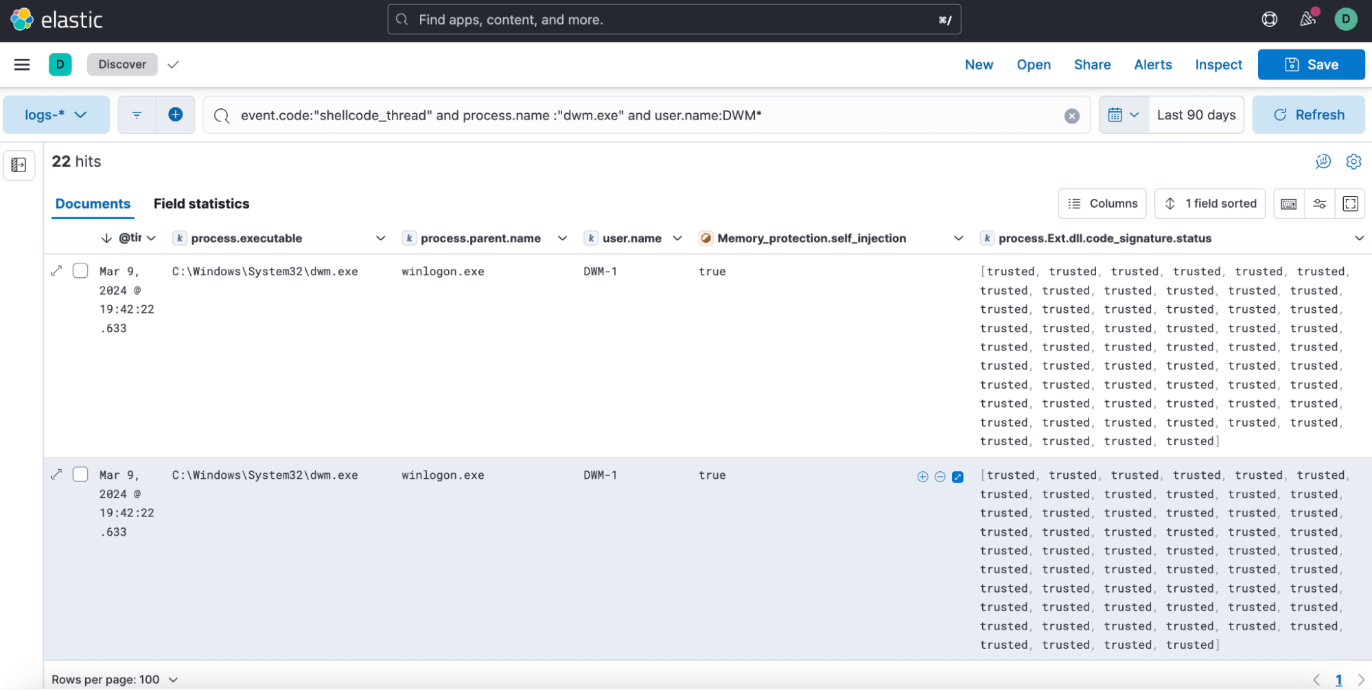 Shellcode detection alert for CVE-2023-36033