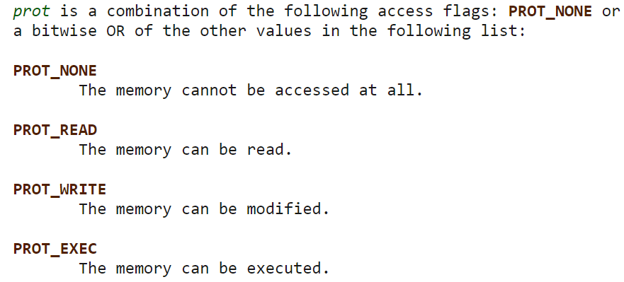 System calls manual prot access flags description for mprotect