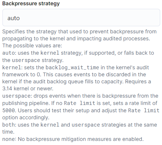 Setting the backpressure strategy