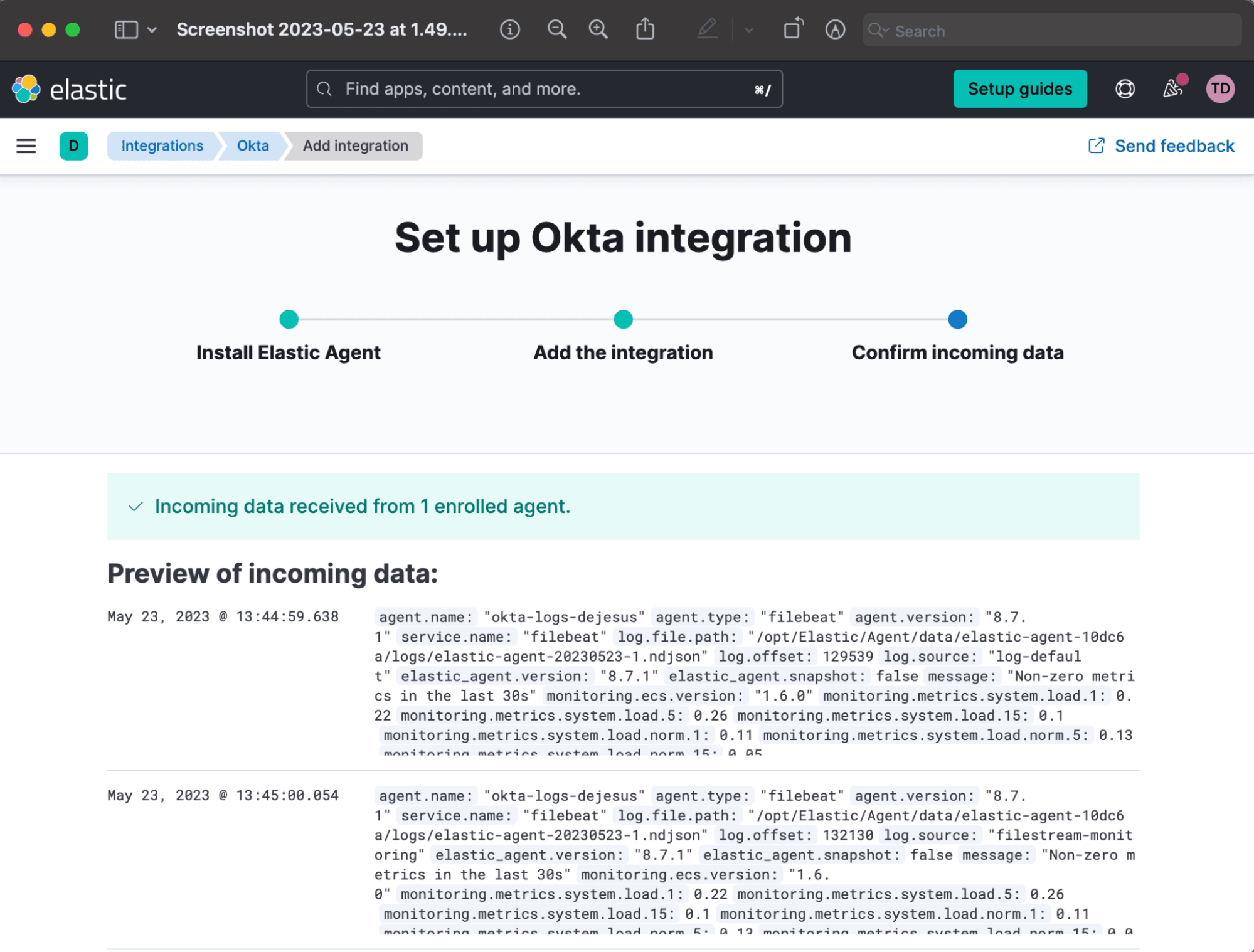 Preview data from Okta