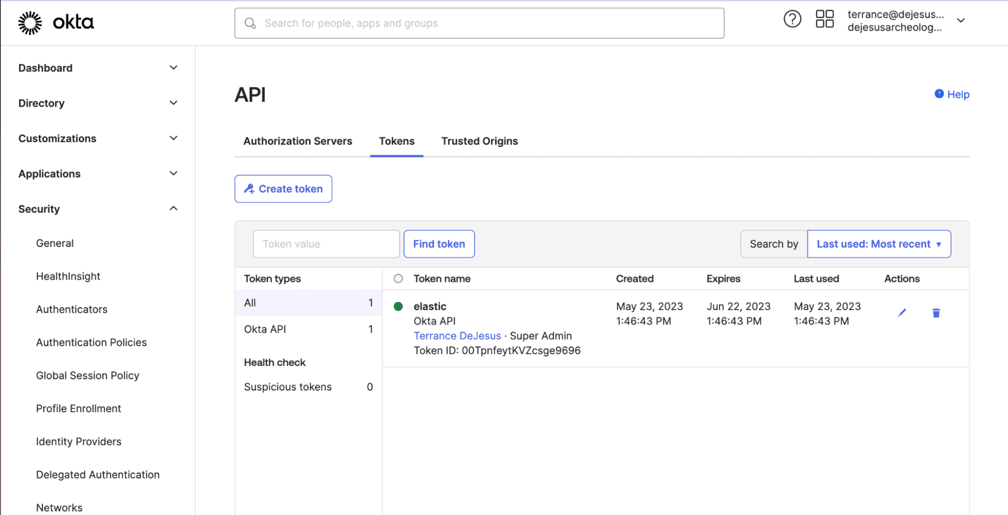 Copy your API token