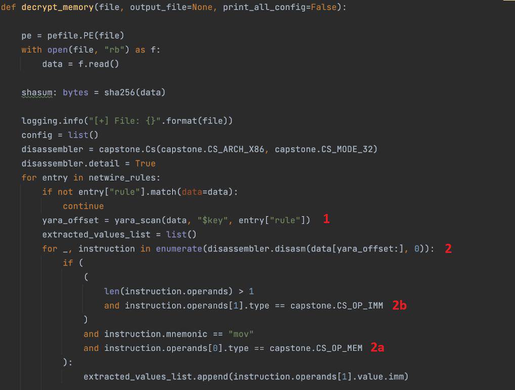 Locating the RC4 key address and the encrypted configuration