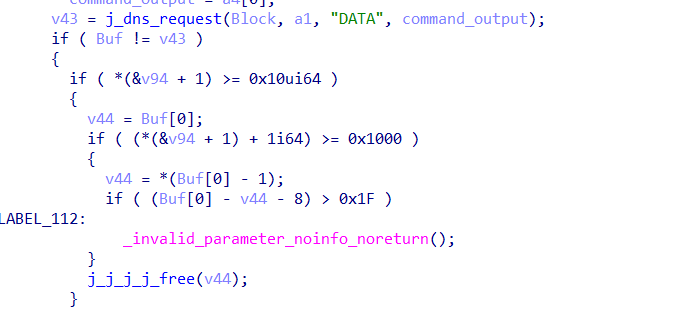 Dns query with DATA as subdomain