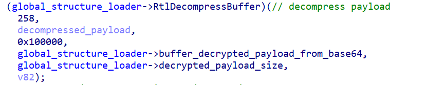 PIKABOT loader using decompression function