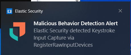 Elastic Security alert