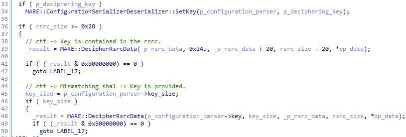 QBOT decrypting its resource with embedded or provided key