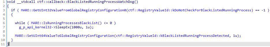 Watchdog thread setting fuse if any Exceptionlisted process is detected