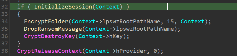 NOTPETYA recursive cryptographic context mechanism