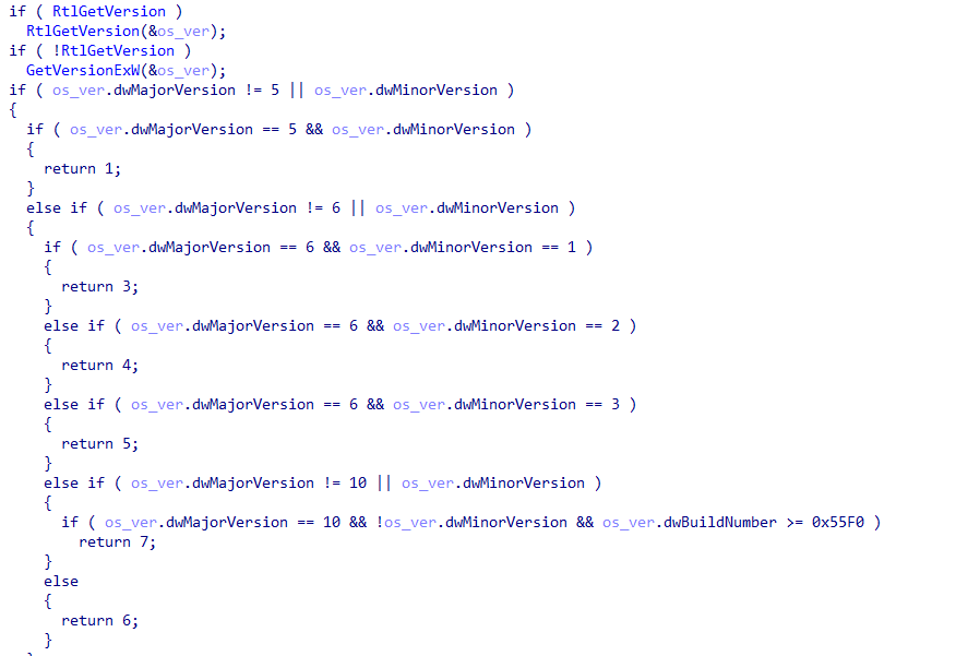 Enum related to build numbers, OS version