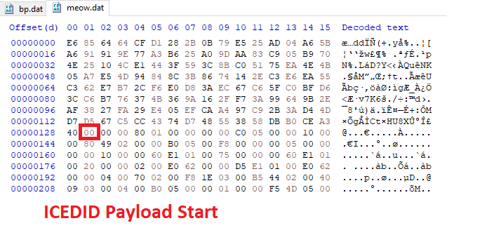 Decrypted ICEDID payload (bp.dat)