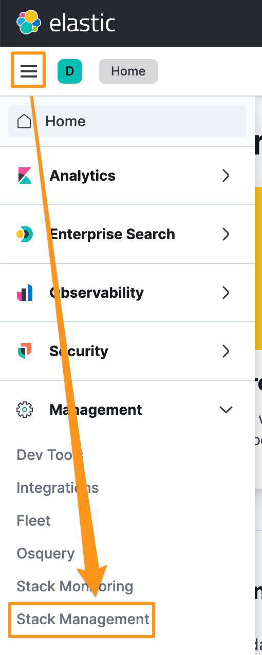 Access Stack Management from Kibana