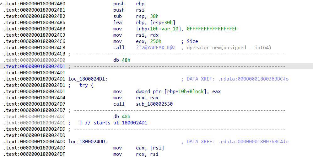 Gaps in the assembly view of IDA pro