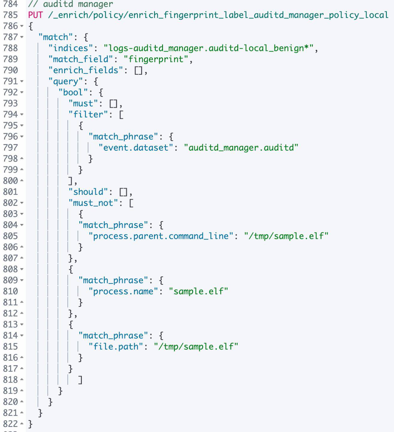 Creation of the enrich policy